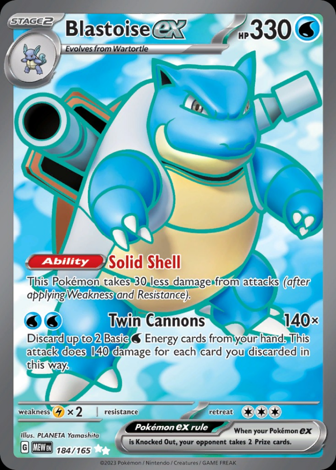 Blastoise ex 184/165 - Scarlet&Violet 151