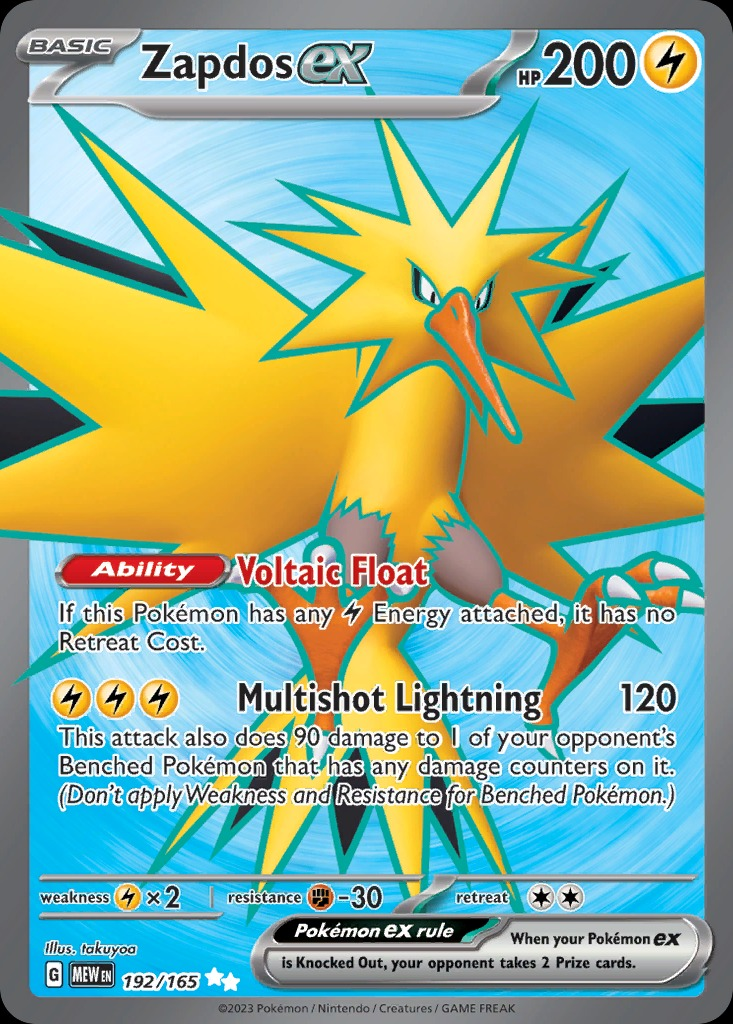 Zapdos ex 192/165 - Scarlet&Violet 151