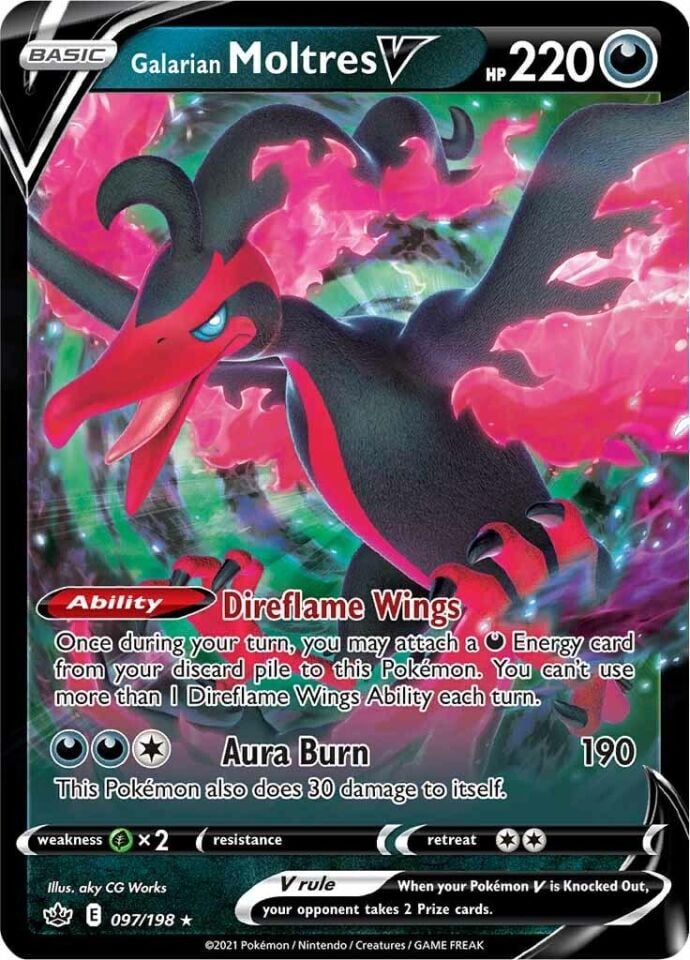 Galarian Moltres V 097/198 - Chilling Reign