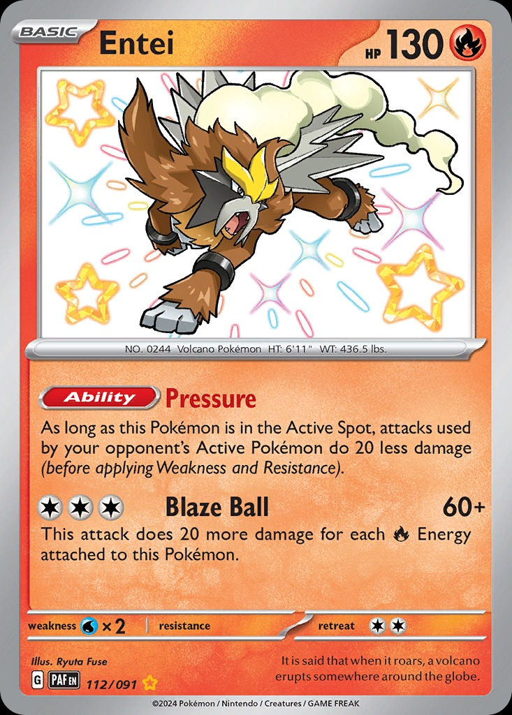 Entei 112/091 - Paldean Fates
