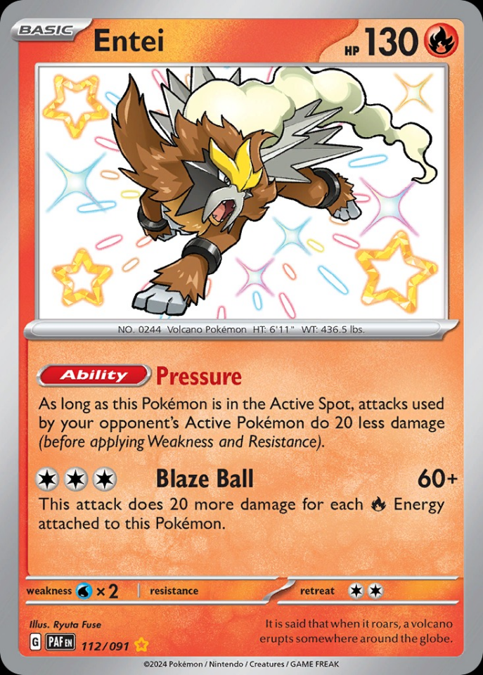 Entei 112/091 - Paldean Fates