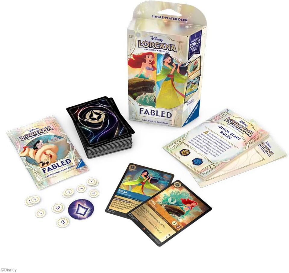 Disney Lorcana TCG: Fabled Single-Player Deck – Amber & Sapphire