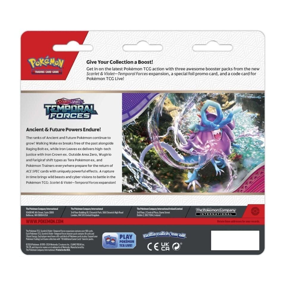 Pokémon -  Temporal Forces 3 Booster Packs & Cleffa Promo Card