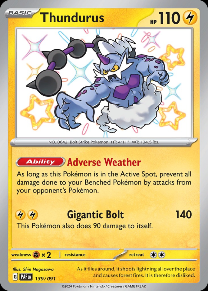 Thundurus 139/091 - Paldean Fates