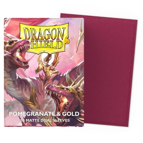 Dragon Shield - Dual Matte Sleeve - Pomagranate & Gold ( 100 Sleeve )