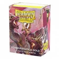 Dragon Shield - Dual Matte Sleeve - Pomagranate & Gold ( 100 Sleeve )