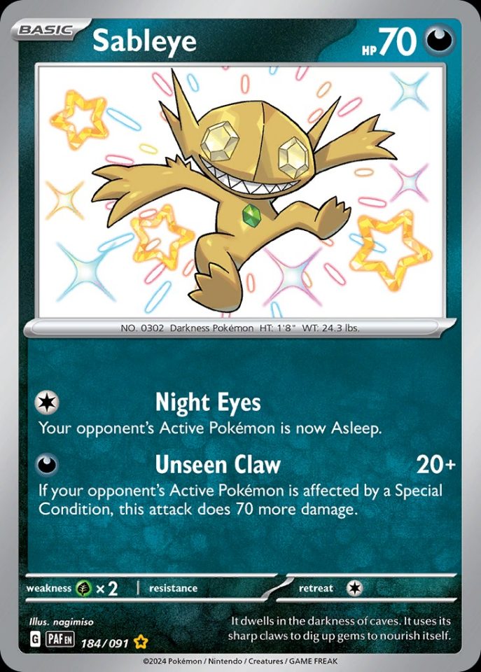 Sableye 184/091 - Paldean Fates