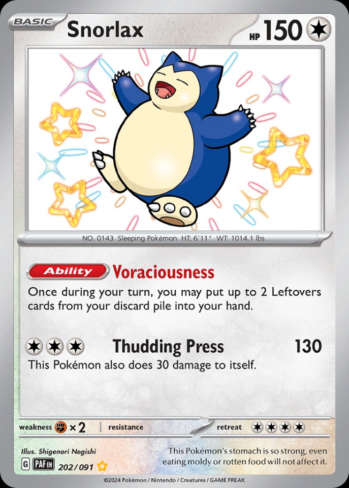 Snorlax 202/091 - Paldean Fates
