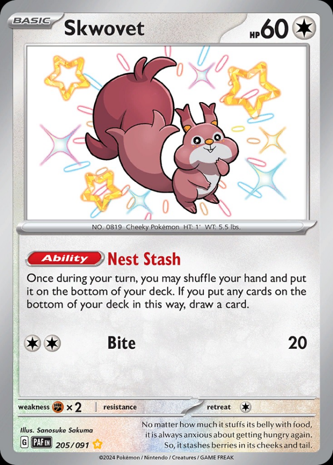Skwovet 205/091 - Paldean Fates
