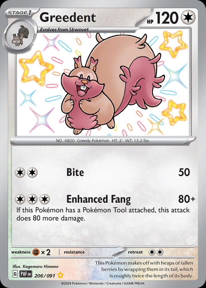 Greedent 206/091 - Paldean Fates