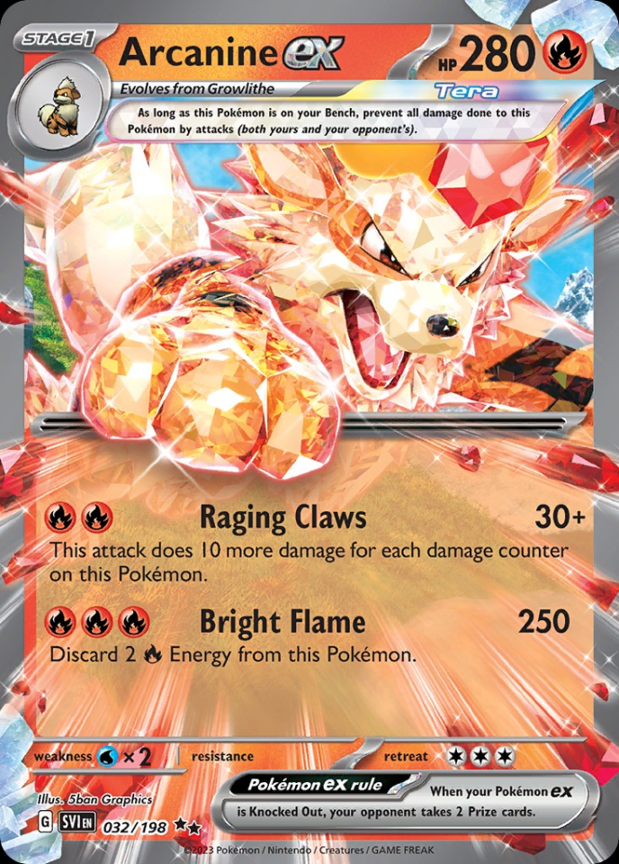 Arcanine ex 032/198 - Scarlet&Violet Base Set