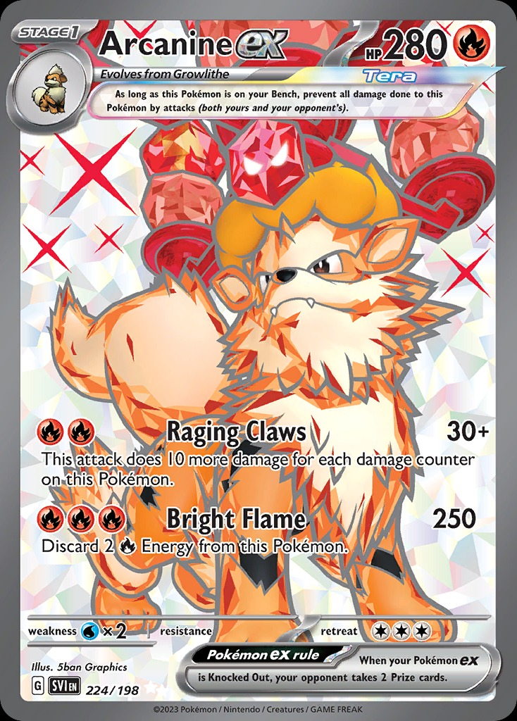 Arcanine ex 224/198 - Scarlet&Violet Base Set