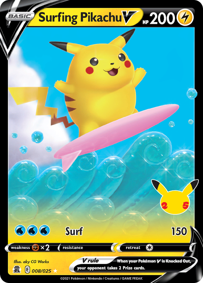 Surfing Pikachu V 008/025 - Celebrations